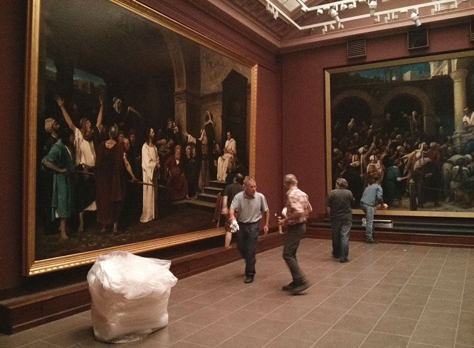 The painting installed in the museum.