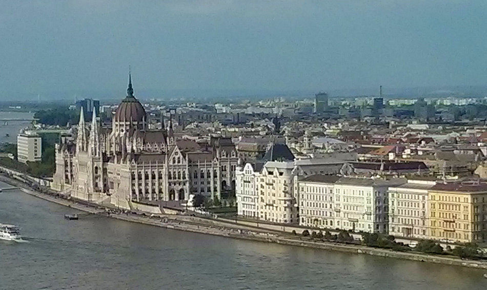 View of Budapest from the Dome of the Hungarian National Gallery.