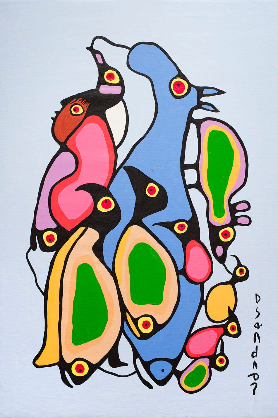 Fig. 3. Norval Morrisseau (Anishinaabe 1931–2007), Life Cycle, ca. 1980–85, acrylic on canvas, 134.6 x 91.4 cm, Gift of Mr. Nicholas John Pustina, Mr. Robert Edward Zelinski, and Mr. Kenny Alwyn Whent, 1985.