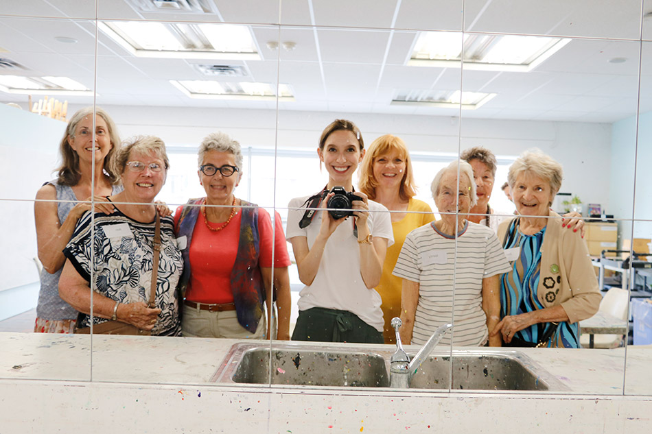 'Selfie' of participants during a 2018 session of the Artful Moments Program