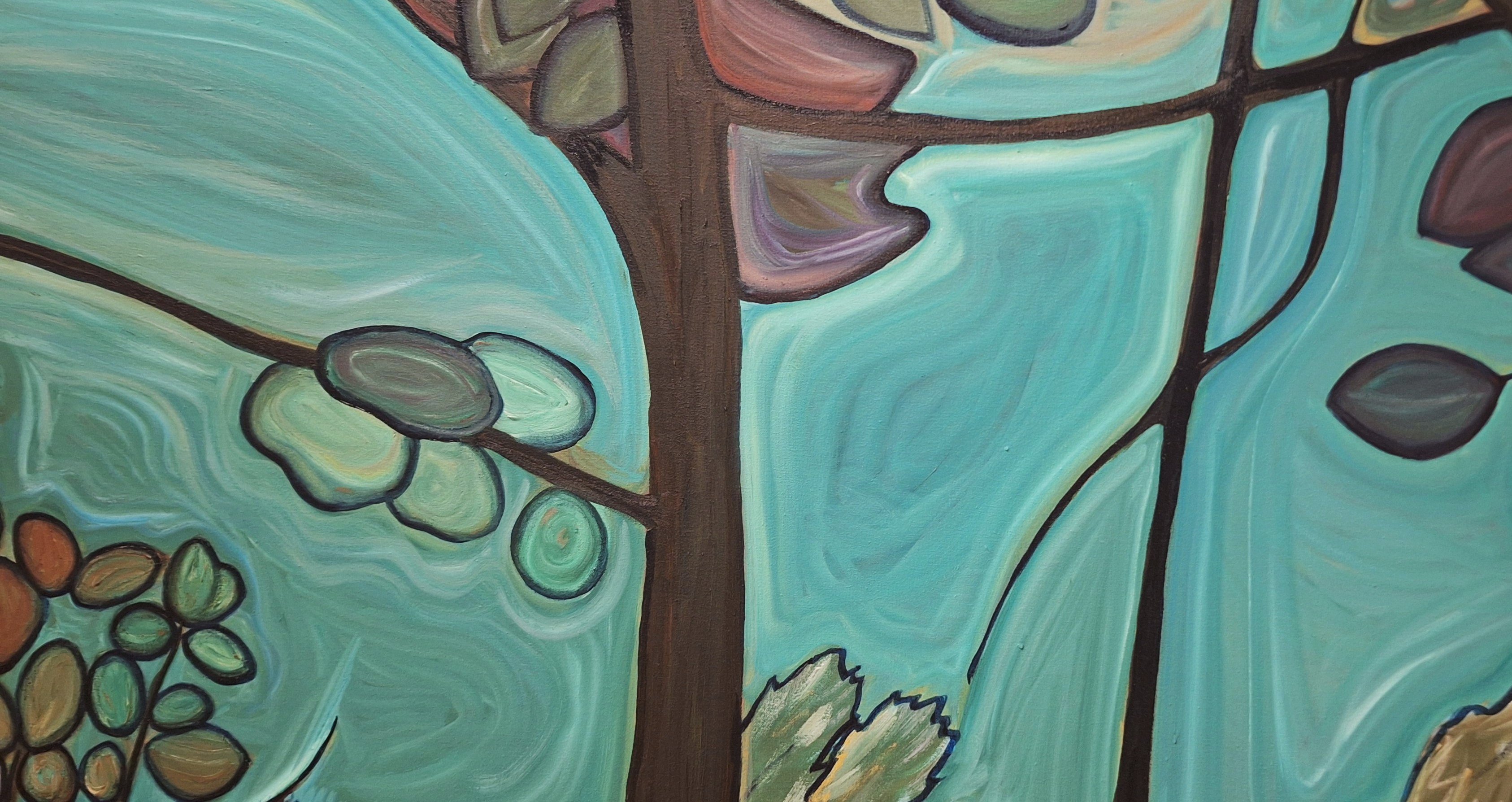 Detail of Shelley Niro's "The Grand Behind Glenhyrst"