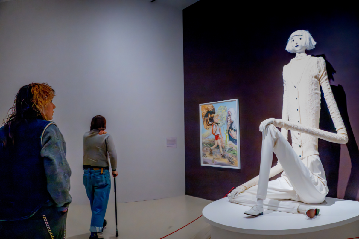 Guests viewing White Elephant at the AGH.