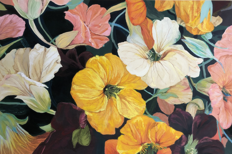 Floral Art Series: Mindful Acrylic Flower Painting